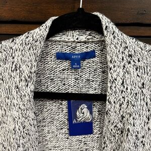APT.9 Black and White Knit Cardigan